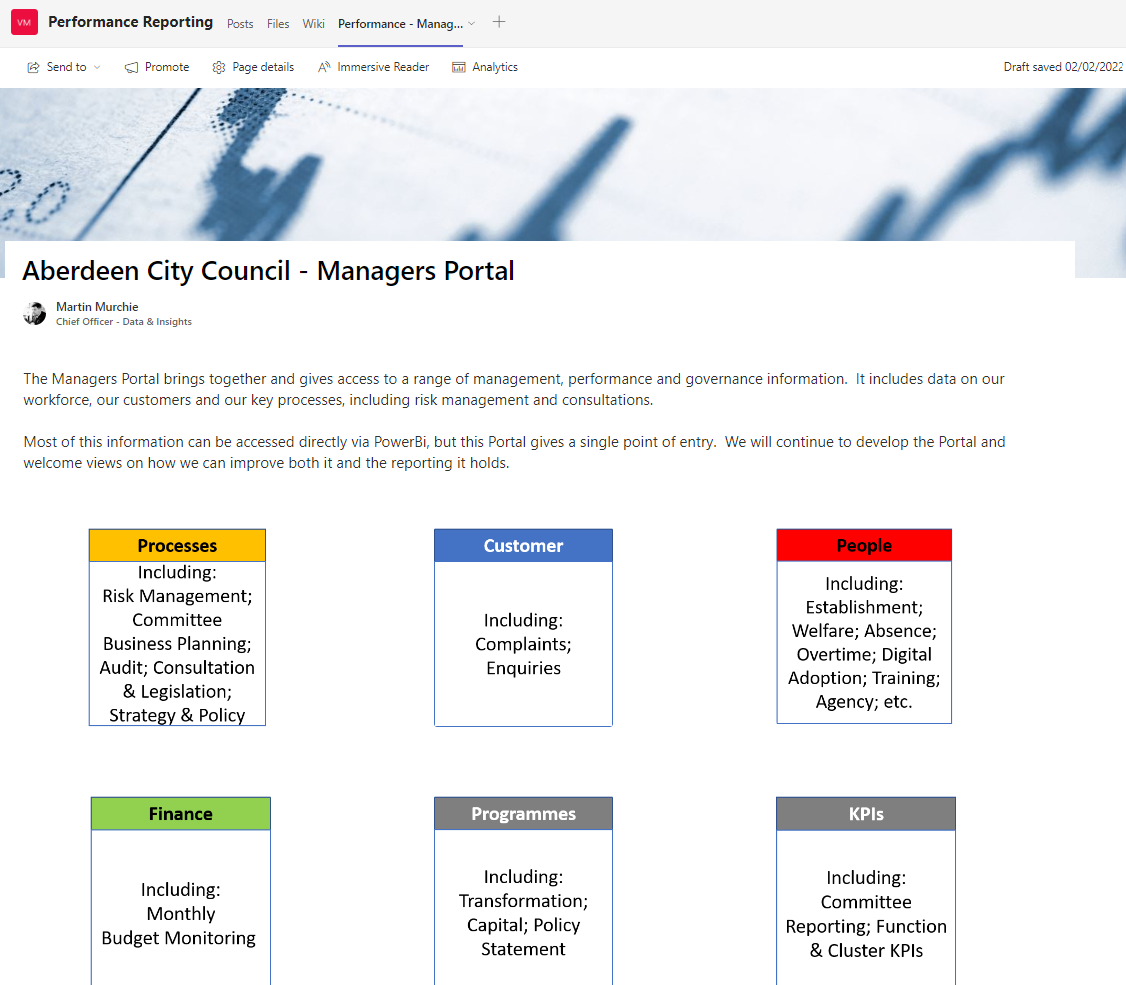Screenshot of the Managers Portal displaying the various reports available.